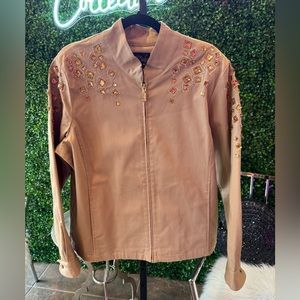 Bob Mackie Wearable Art Women's Jeweled
Embellished Cotton Blend Jacket